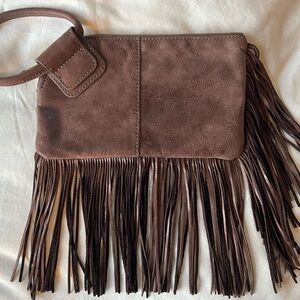 HOBO International Clutch Leather Fringe NEW